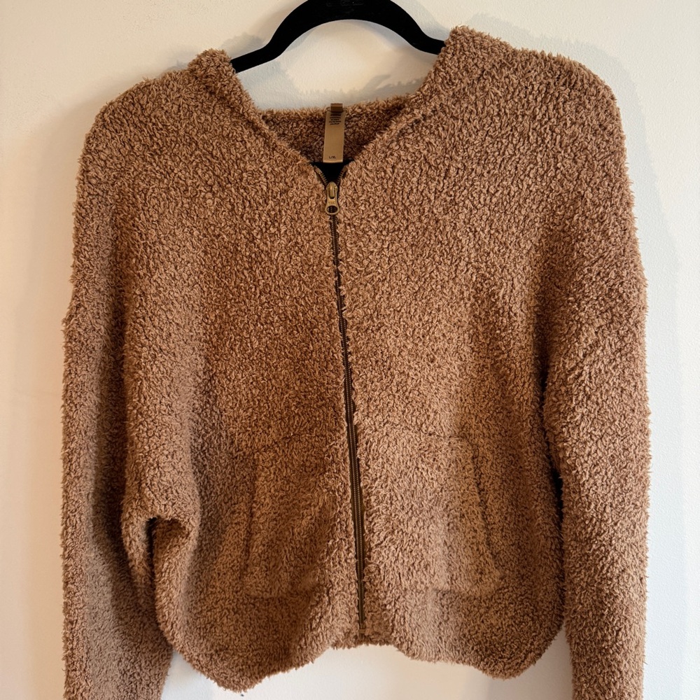 Skims Teddy Zip-Up Hoodie L/XL Camel